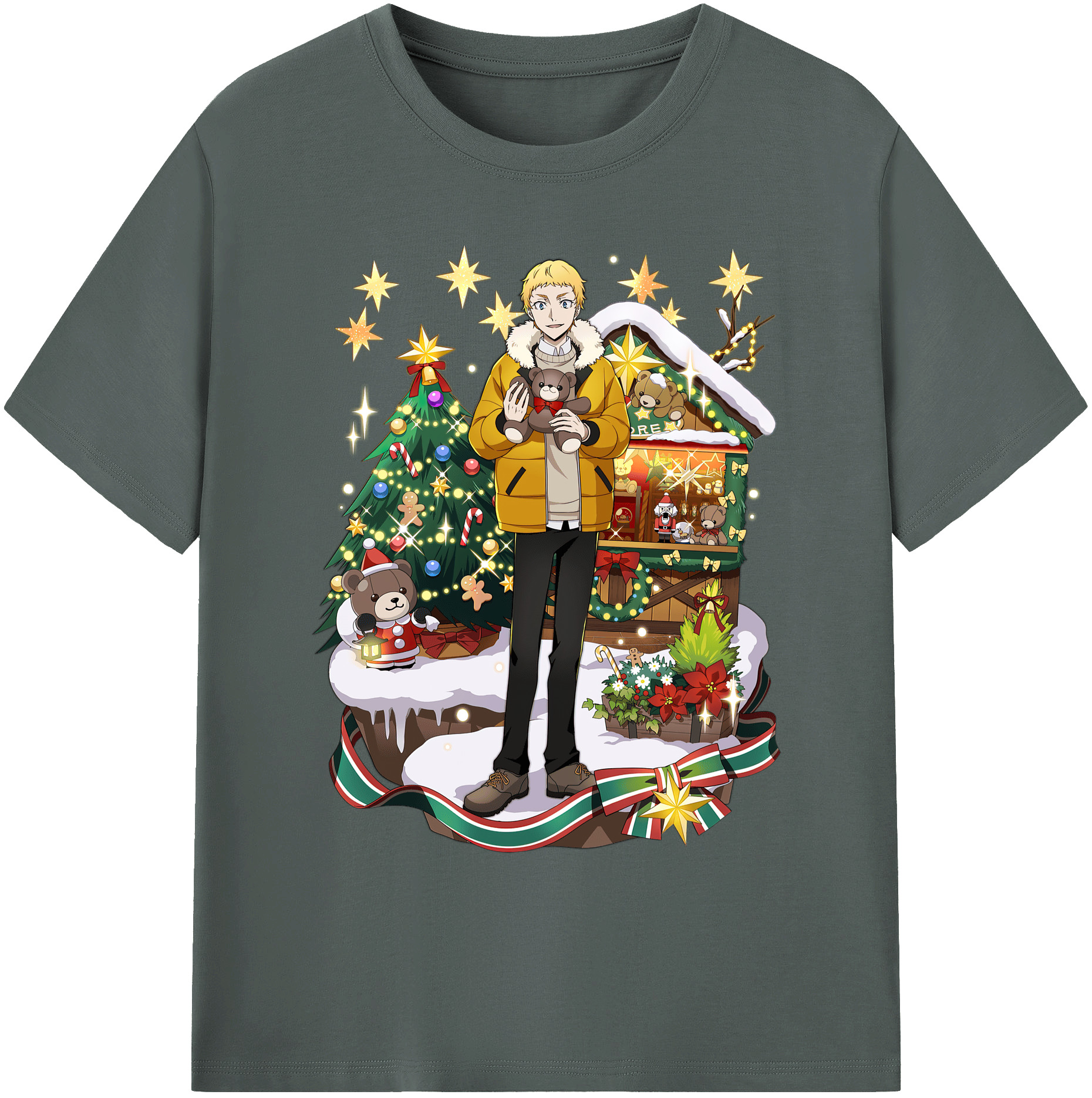 （画像用） 文豪ストレイドッグス Bungo Stray Dogs 綿100％ メンズ半袖Tシャツ｜肌触りやわらか＆通気性